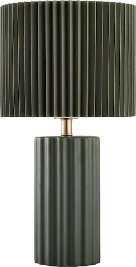 Liberta Ceramic LED Table Lamp with Green Shade and Base