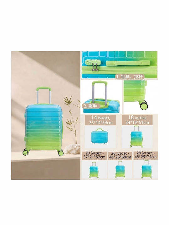 SPV Valize de Călătorie Dure Light Blue/Green Set 5 Bucăți