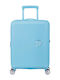 American Tourister Soundbox Твърд Светлосин Куфар за Ръчен Багаж с Височина 55 см