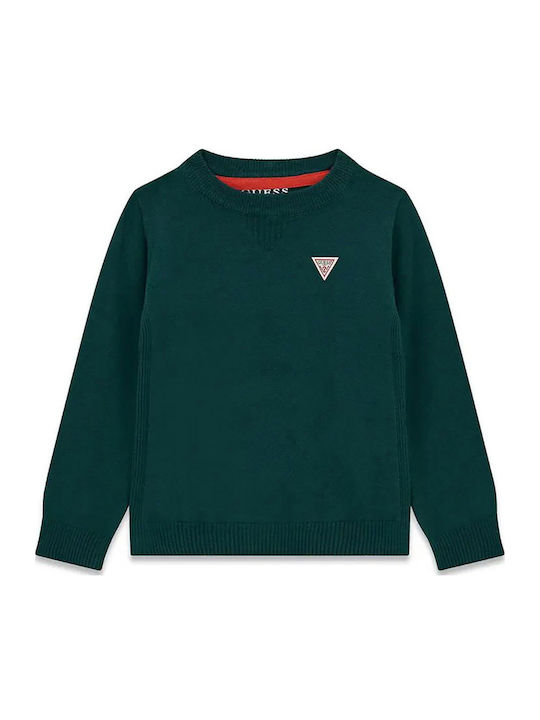 Guess Детски Пуловер С Дълъг Ръкав Darkgreen