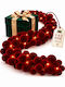 Bakaji Illuminated Fabric Christmas Garland Burgundy 180cm