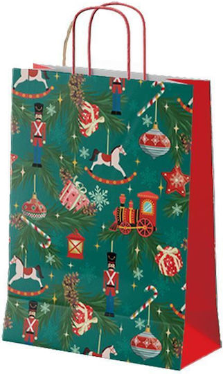 Next Xmas Journey Χάρτινη Χριστουγεννιάτικη Τσάντα για Δώρο 26x12x35εκ.
