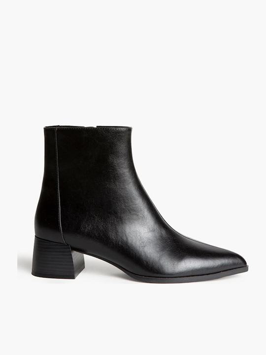Schwarze Damen-Stiefeletten mit mittlerem Absatz