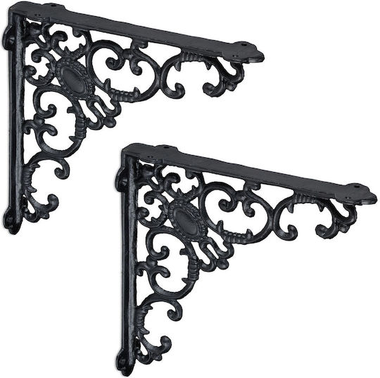 Relaxdays Colț de Raft din Metal, de Culoare Neagră, 215x40 mm, 2 Buc. 10032096_46
