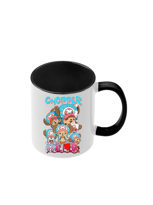 Чаша One Piece с черна дръжка и черна вътрешност