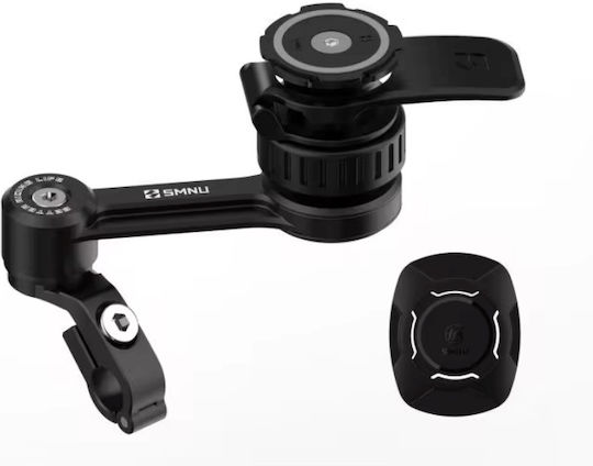 Smnu Motorcycle Mirror Phone Mount Black Aluminum Magnetic Anti-Vibration Mount