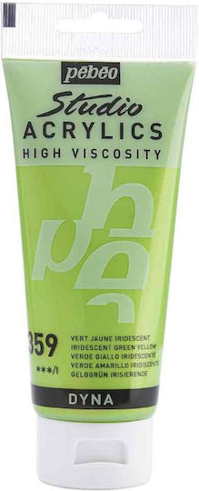 Studio Acrylic Paint Studio Acrylics 100ml Pébéo 359 Iridescent Green Yellow