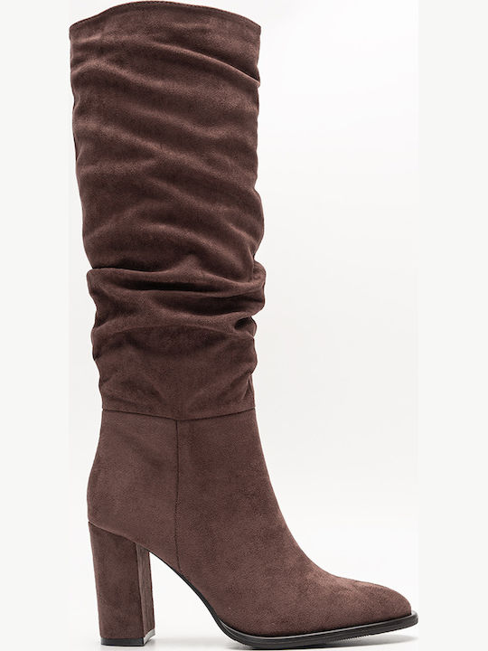 Decoro Suede Γυναικείες Μπότες Καφέ