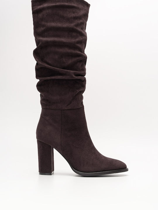 Decoro Suede Γυναικείες Μπότες Καφέ