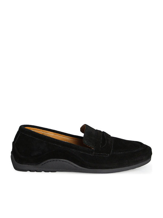 Mago Shoes Δερμάτινα Γυναικεία Μοκασίνια σε Μαύρο Χρώμα
