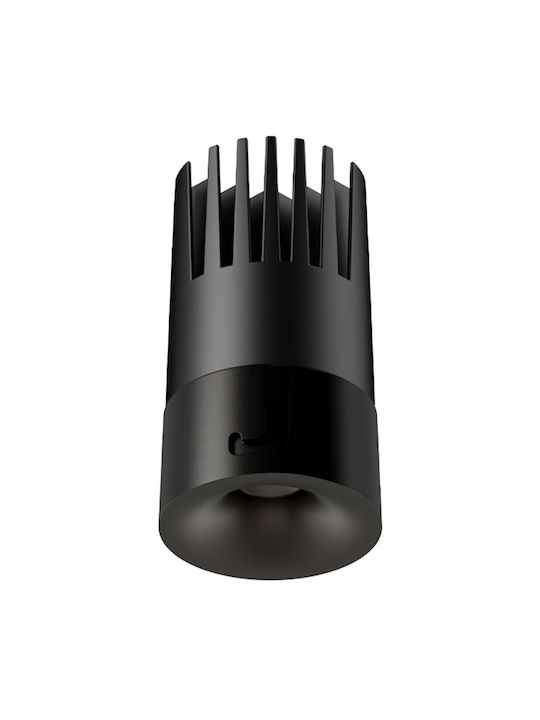 Zambelis Lights Parallelogram Recessed Spotlight with Built-in LED and Warm White Light Black 8x8cm