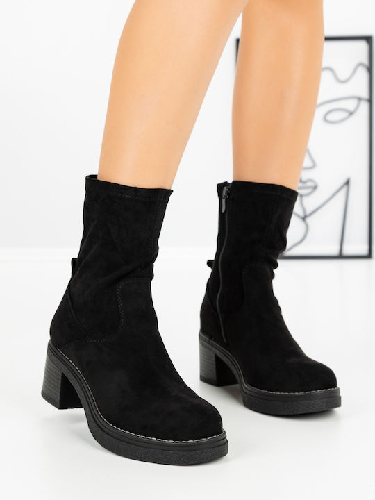 Kalapod Women's Ankle Boots with Medium Heel Black