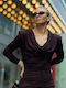 Rochie de Seară Maxi Drapată Chocolat