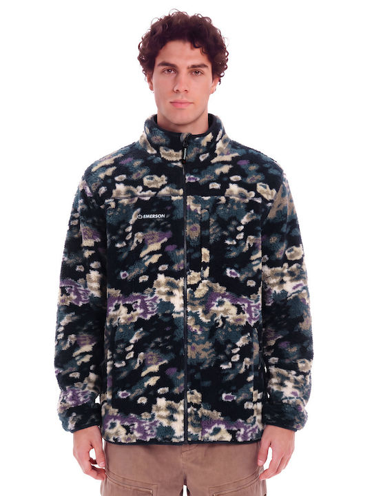 Men's Fleece Jacket with Hood Off Black