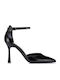 Black Pointed Toe Heels with Strap