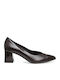 Leather Heels with Medium Heel Brown