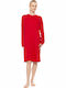 Pink Label Winter Cotton Women's Nightgown Rasberry
