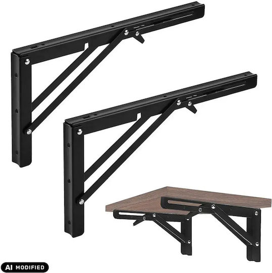 Maclean Energy Heavy-Duty Foldable Metal Shelf Brackets in Pink 2 pcs MC-194