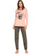 Clio Lingerie Winter Women's Pink Pyjama Set