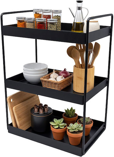 Relaxdays Tabletop Metal Stand 44x18x26 cm Black