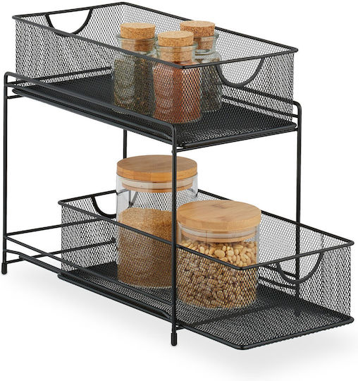 Relaxdays Metallregal Für Den Schrank 19x35,5x32 cm Schwarz