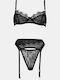 Decoro Spitzenunterwäsche-Set mit schwarzem Slip