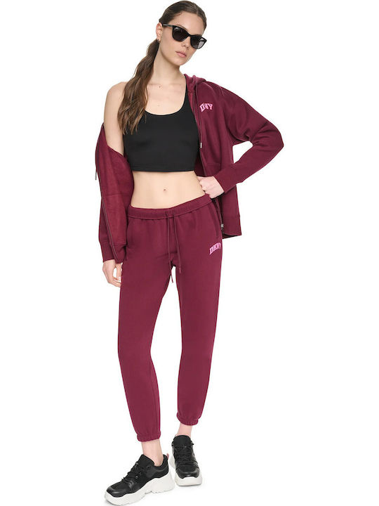 DKNY Παντελόνι Φόρμας με Λάστιχο Fleece Βυσσινή...