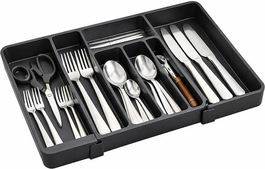 Ruhhy Organizator Extensibil Pentru Tacâmuri De Sertar Din Plastic 44x36x4cm Negru
