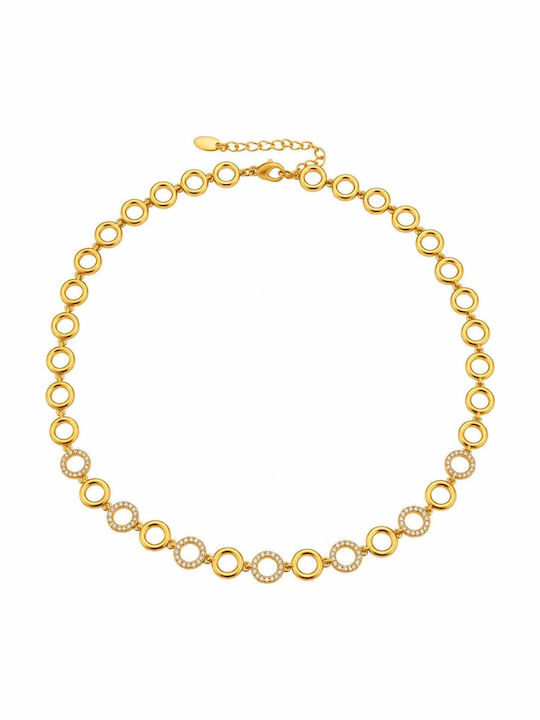 Charmy Choker από Επιχρυσωμένο Ατσάλι με Ζιργκόν