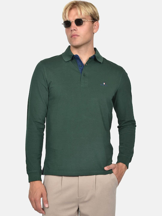 Long Sleeve Green Polo Shirt