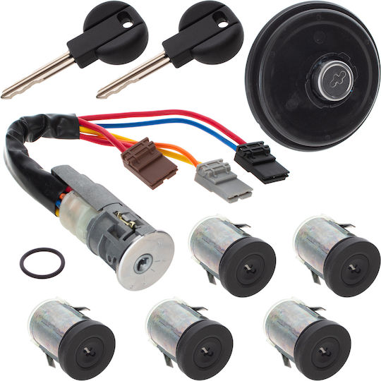 Fiat Scudo 94-06 Complete Ignition Switch + 5x Lock Cylinders + Fuel Filler Cap Set