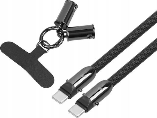 Tb Energy Geflochtenes USB-C-Kabel USB-C-Stecker – USB-C Schwarz 1,2 m