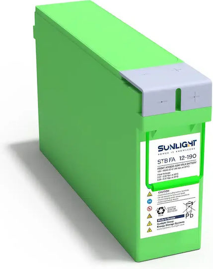 SunLight VRLA UPS-Batterie mit einer Kapazität von 190 Ah und einer Spannung von 12 V