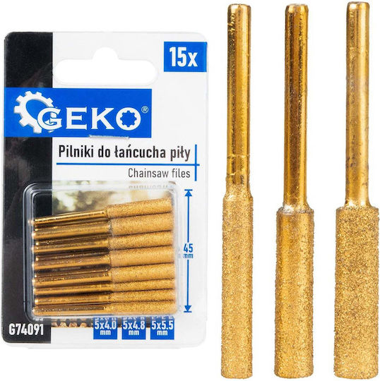 Geko G74091 Feilenset mit Griff 15 Stück