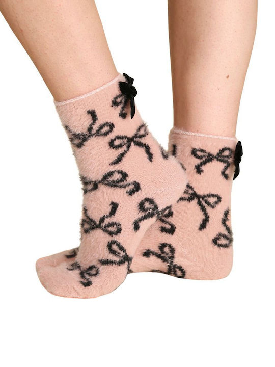 Noidinotte Damen Einfarbige Socken Pink