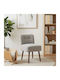Velvet Armchair Light Grey 48x58x72cm