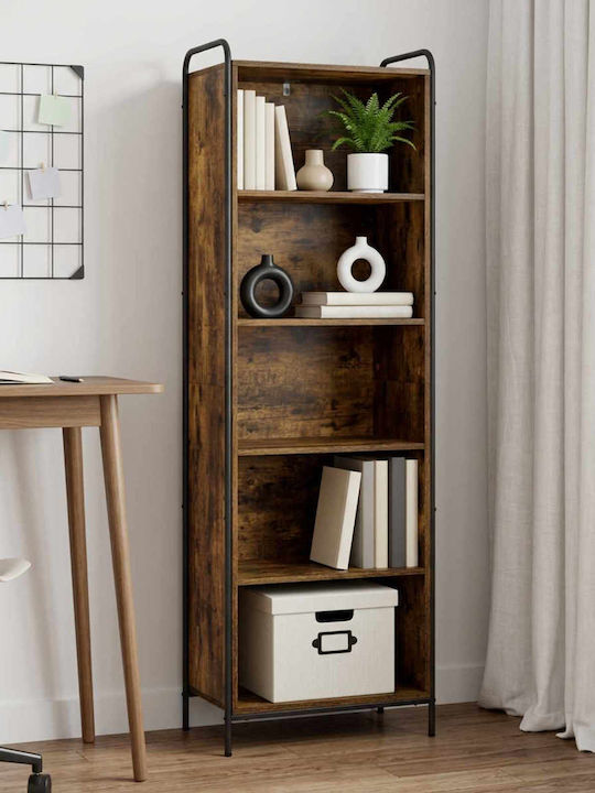 Βιβλιοθήκη Καπνισμένο Ξύλο Δρυός 55.5x33x174εκ.