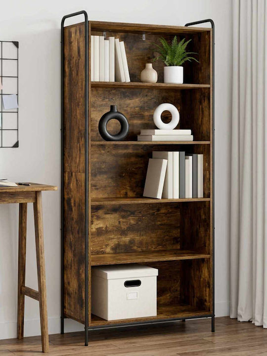 Bookcase Smoked Oak Wood 55.5x33x174 cm