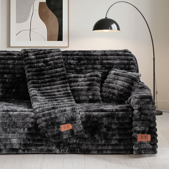 Beauty Home 8681 Fur Armchair Throw 180x160cm Anthracite 8681MON