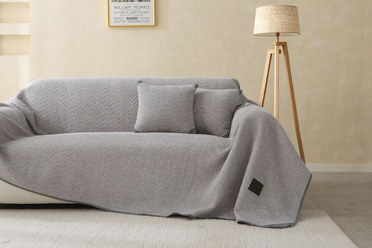 Beauty Home 8831 Chenille Sesselüberwurf 175x180 cm Grau