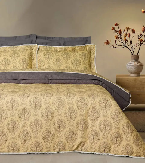 Das Home Übergröße-Steppdecke mit Hohlfaserfüllung 240x220 cm Prestige Black, Yellow