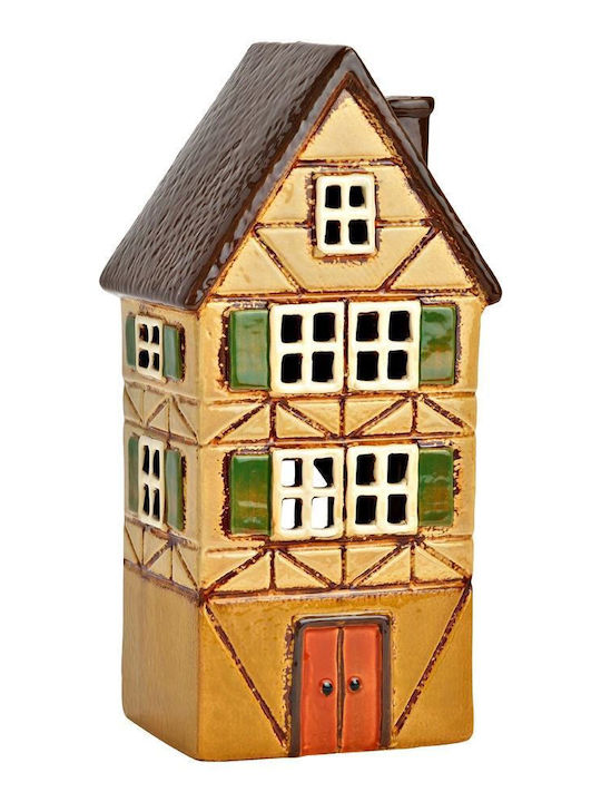 keleman Kerzenhalter aus Porzellan in Beige 12x10x27 cm