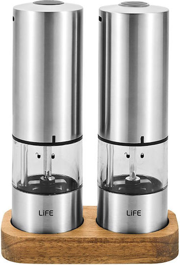 Life Artimata Set of Electric Wooden Spice Mills 2 Pieces