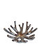 Karvounis Platou Decorativ Rotund din Ceramică Argintie 31x31x10 cm