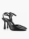 Leather Heels with High Heel Black