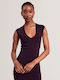 Lila Midi-Abendkleid