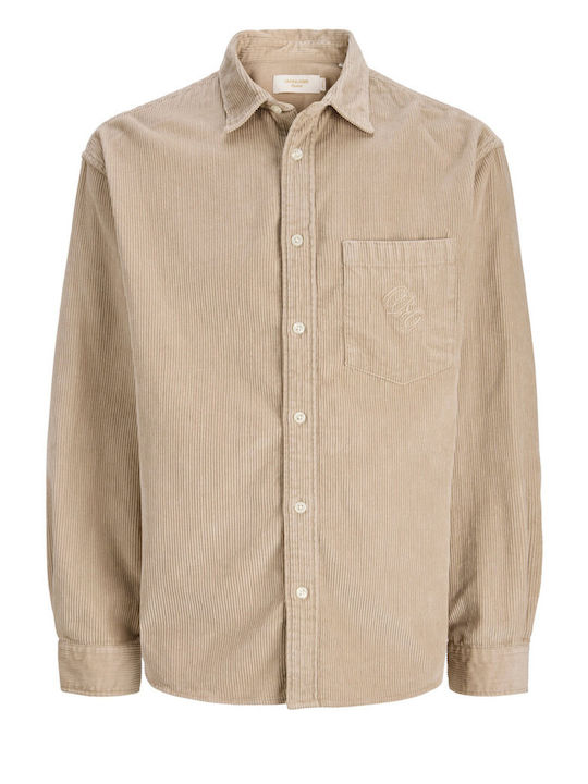 Jack & Jones Jorfrederiksberg Рипсено Overshirt с Дълъг Ръкав Feather Gray