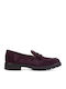 Loafers de Damă din Piele, de Culoare Vișinie