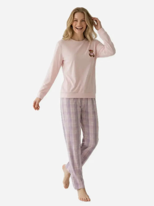 Harmony Set de Pijamale de Iarnă pentru Damă, Roz