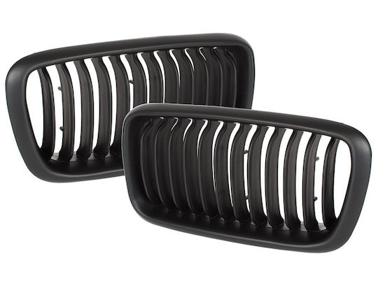 Bmw 7 E38 Fl 98-01 Grille Between Headlights Kidneys Left + Right Set Black Mat